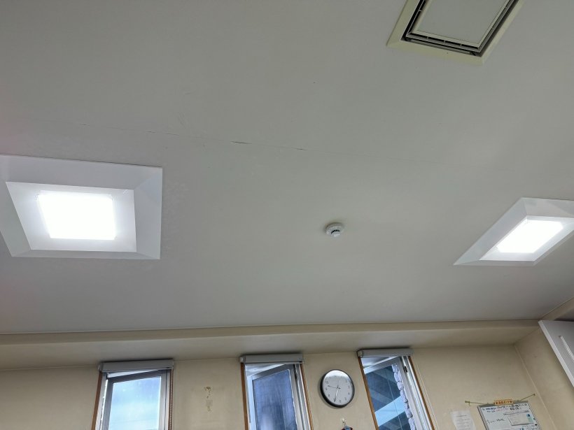 天井に2つの電気